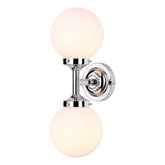David Hunt Lighting Buckley Double Wall Light, Polished Chrome, IP44 Rated
